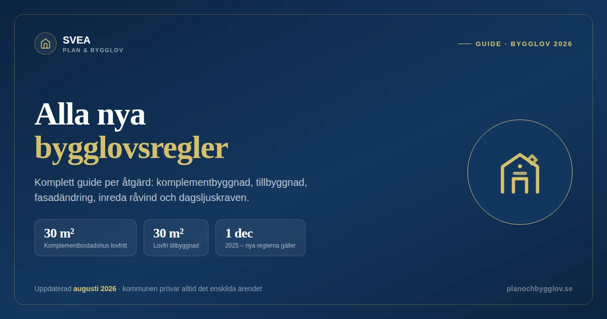 Illustration till SVEA Plan & Bygglovs guide om bygglovsregler 2026